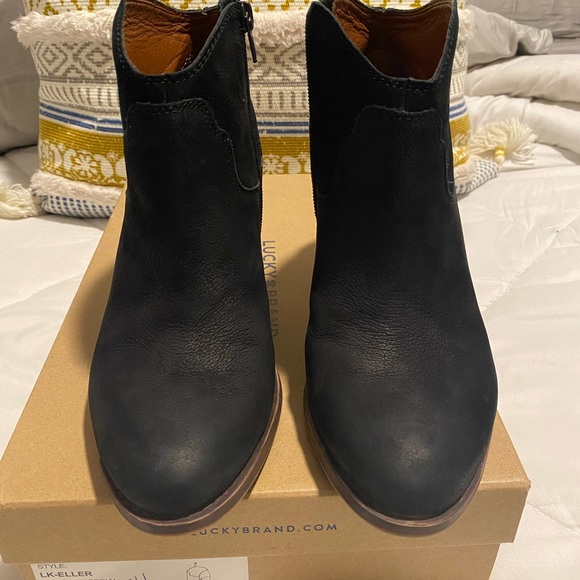 Black leather lucky brand booties - Picture 8 of 9